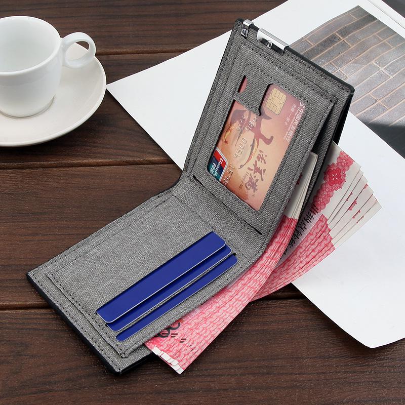 Men's Casual Canvas Money Clip Wallet