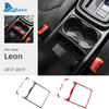 Real Soft Carbon Fiber Sticker For Seat Leon 2017 2018  LHD RHD Car Water Cup Holder Panel Trim Interior Accessories
