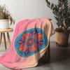 Colorful Mandala Print Fleece Blanket Bohemian Psychedelic Geometric Throw Blanket Home Decor Gift