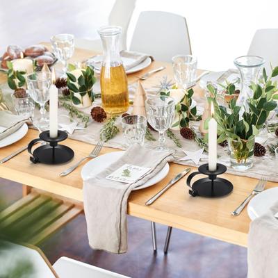 2 Stück Eisenkunst Kegelkerzenhalter mit Griff Vintage Metall Kerzenständer Zuhause Wohnzimmer Weihnachten Hochzeitsfeier Kerzenständer Tischdekoration