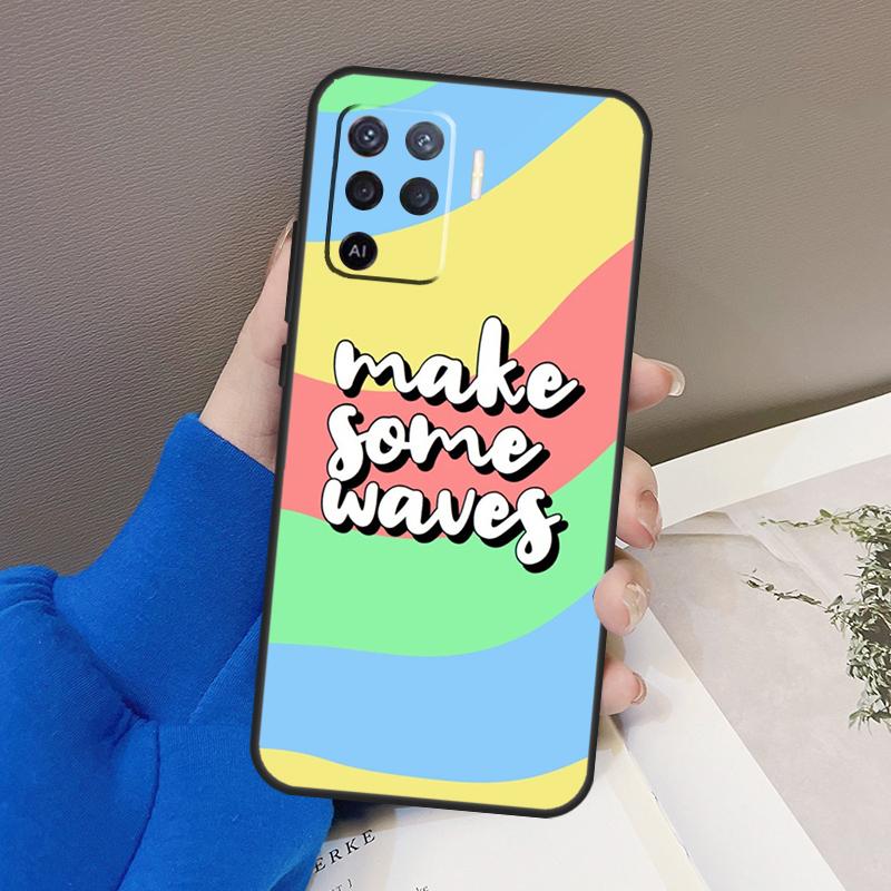 Surf Beachy Blue Summer Collage Case For Oppo A94 A74 A54 A80 A60 A40 A18 A38 A58 A78 A98 A96 A76 A16 A15 A17 A57 A77 A5 Pro