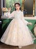 Autumn & Winter Thickened Girls' Birthday Princess Dress - Flower Girl, Wedding Host, Piano Performance Costume