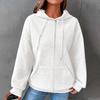 Women S Solid Color Waffle Knit Zip Up Hooded Jacket