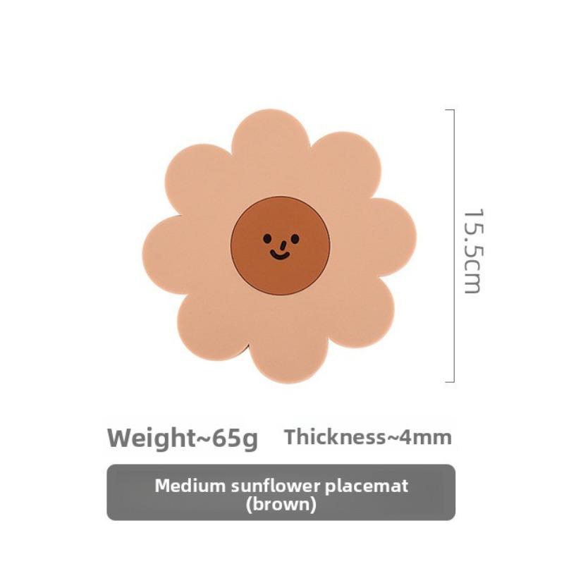 Silicone Heat Insulation Pads, Household Anti-slip Coasters, High-temperature Resistant Table, Bowl and Plate Pads, Sunflowers