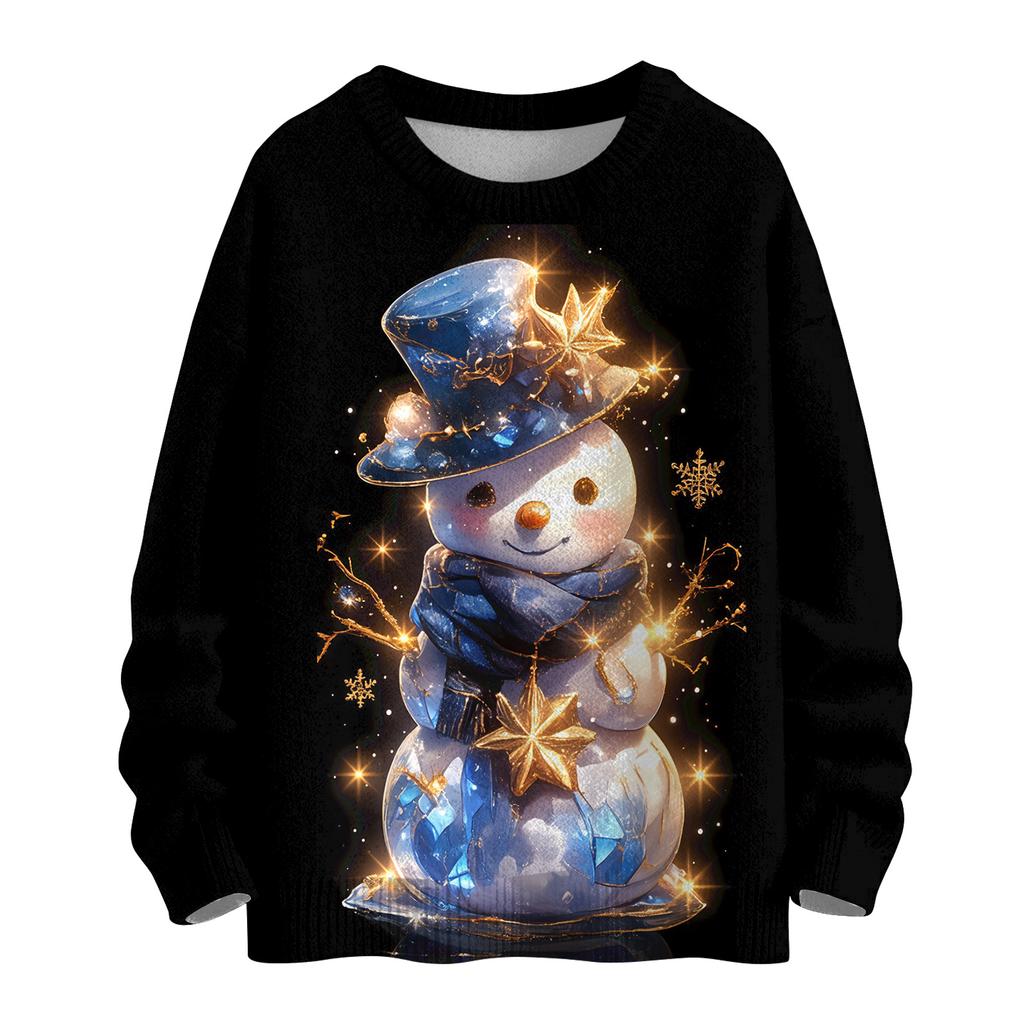 Women's Casual Long Sleeve Woolen Christmas Sweatshirt Fall  Vacation Long Sleeve Pullover