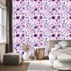 Wallpaper Flowers White, Purple and Powder Pink for the Living Room and Bedroom 50x1000