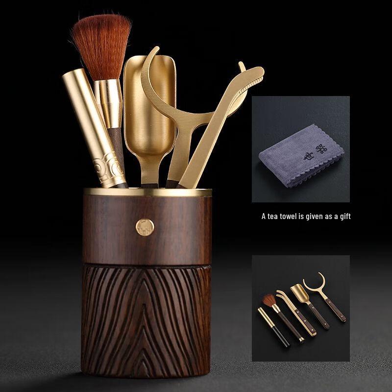 Ebony Solid Wood Six Gentlemen Tea Tool Set