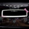 Tassels Crystal Car Rearview Mirror Interior Accessories Bling Rhinestones Butterfly Car Mirror Decoration For Lady