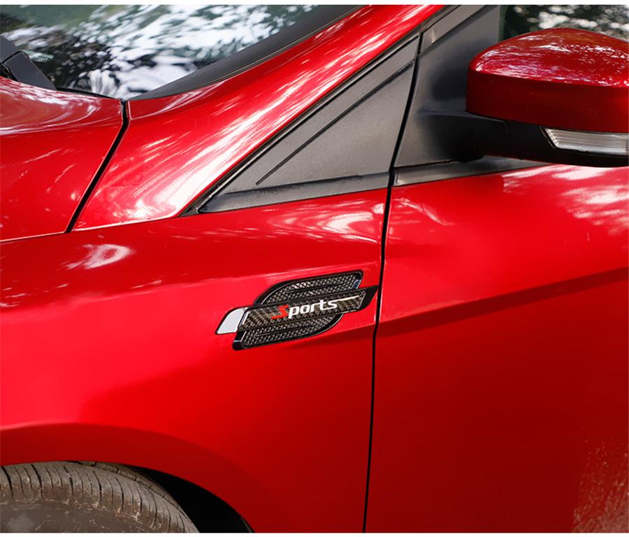 Pair Car Front Fender Side Air Vent Cover Trim Stickers Shark Gills Sports Style