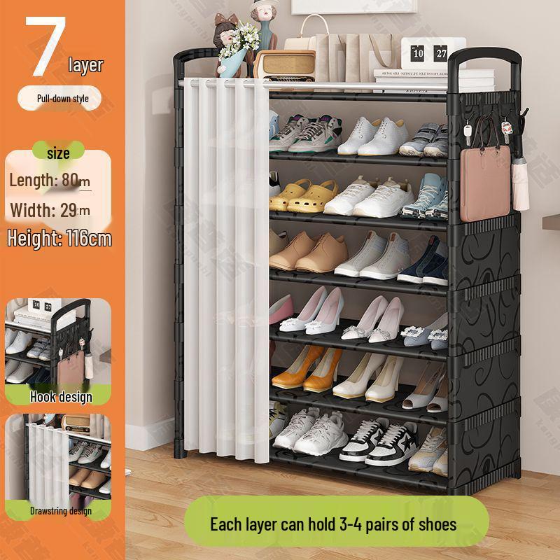 Sturdy Multi-Layer Dustproof Shoe Rack with Cover for Home and Dorm Entryways