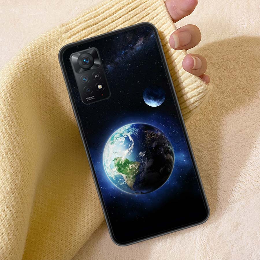 Erde, Sterne, Weltraum Handyhülle Für Redmi Note 13 14 15 Pro Plus 12 13C 12C 15C 9 10 10C 9T 9C 9A TPU Weiche Hülle Klare Handyhüllen