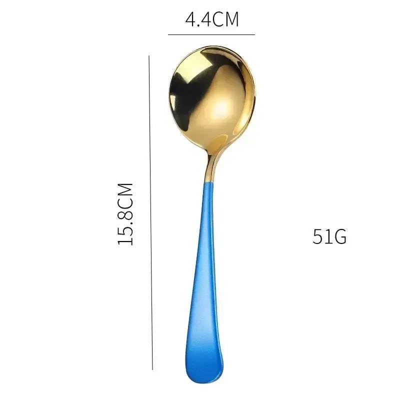 Household Kitchen Tableware Small Tools Golden Silver Stainless Steel Tableware Dessert Teaspoons Coffee Accessories Teaspoon