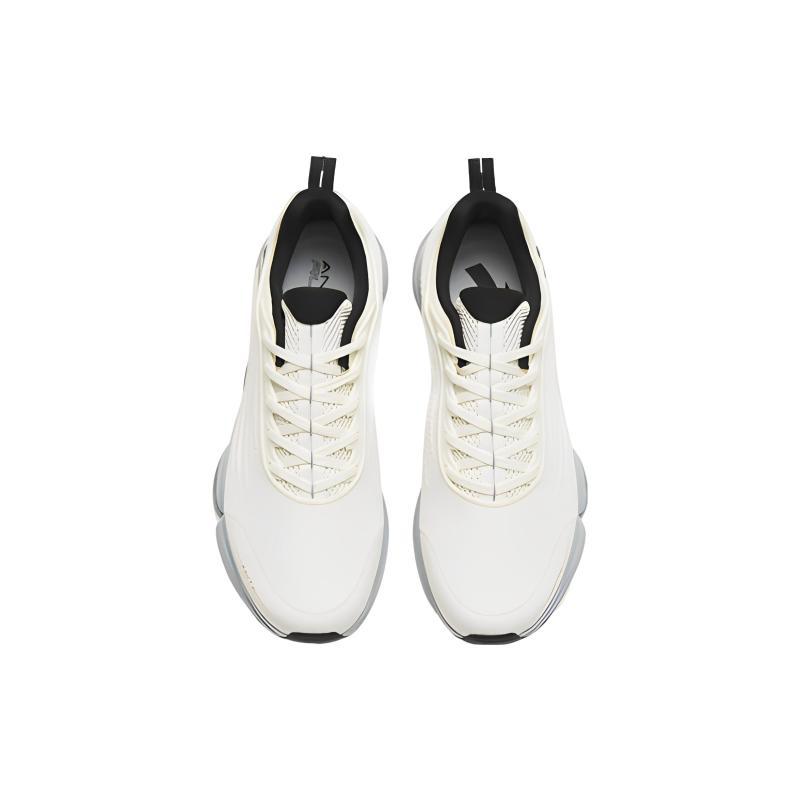 Anta Elastic Adhesive Anti-Slip Wear-Resistant Low-Top Running Shoes Men's White Blue Sneakers 112315501-4