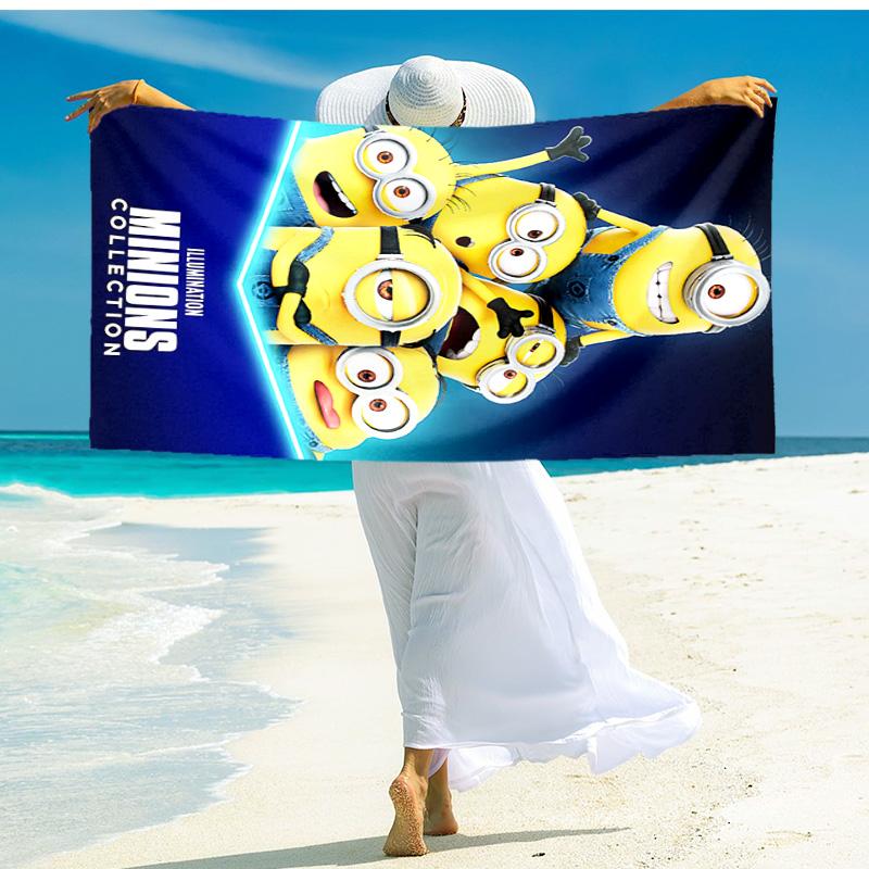 1pc Minions Adventure Yellow Land Beach Towel,quick Drying Absorbent Beach Towel,outdoor Sports Swimming Beach towel,Soft and Comfortable Y72812