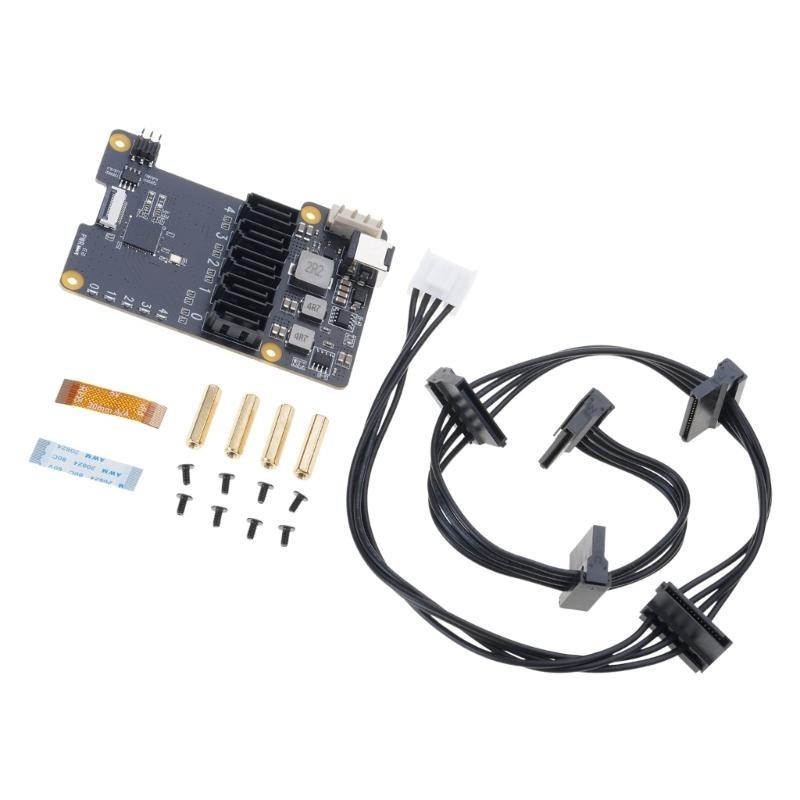 X1009 PCIe To 5-port Expansion Board For RPi 5 5B SATA3.0 Interfaces Fast 5Gbps Data Transfer