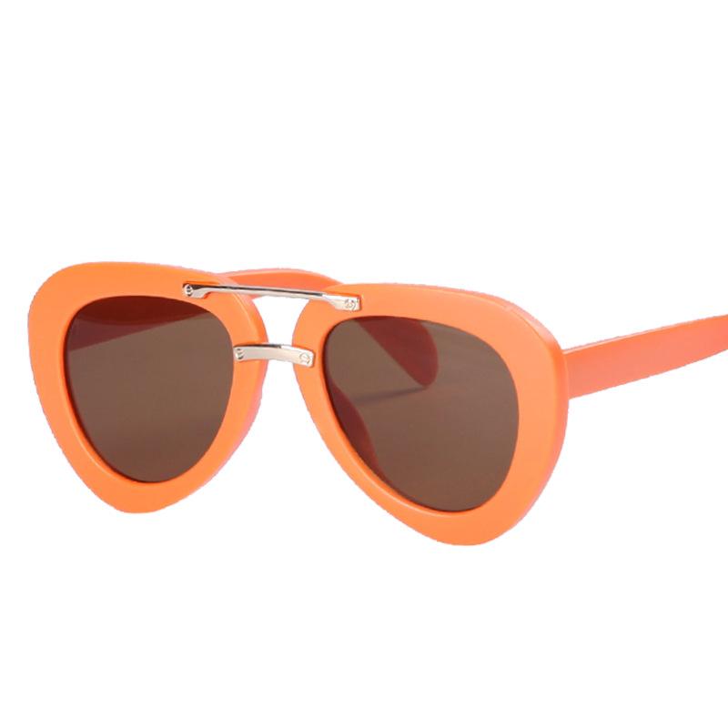 

Stylish Aviator Frame Sunglasses UV400 Unisex Sun Protection Eye Protection Versatile Street Photography Shades Eyeglasses for Women As shown