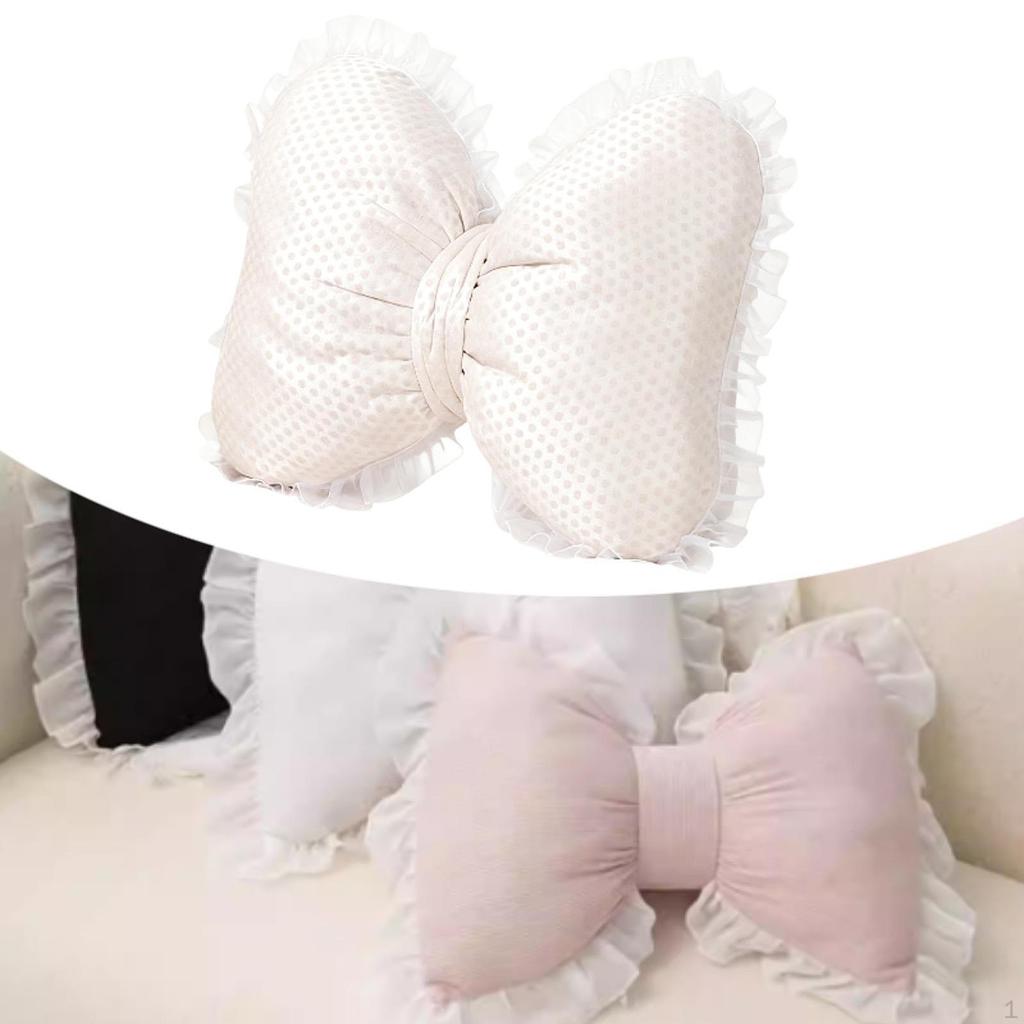 Bowknot Pillow Back Cushion Crafts Ornament Wedding Gift Sofa Throw Comfortable for Office