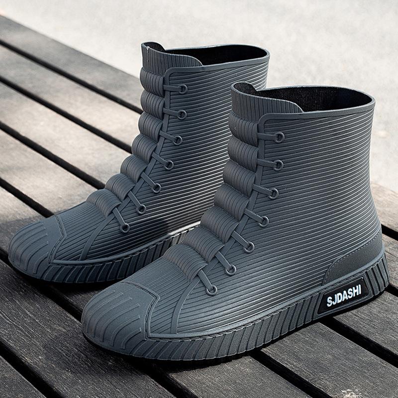 New fashion trend rain shoes men's short tube outer wear waterproof shoes couple's non-slip rain boots rubber shoes summer