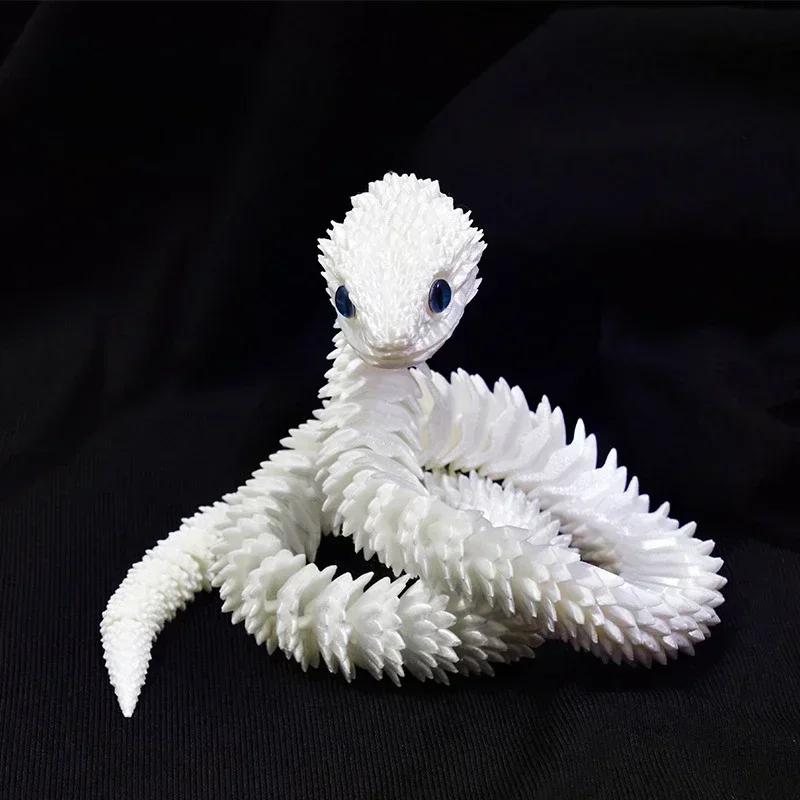 3D Printed Snake Movable Joint Fidget Toy Figurine Simulation Snake Office Desktop Ornament Gifts Crafts Figurines Miniatures
