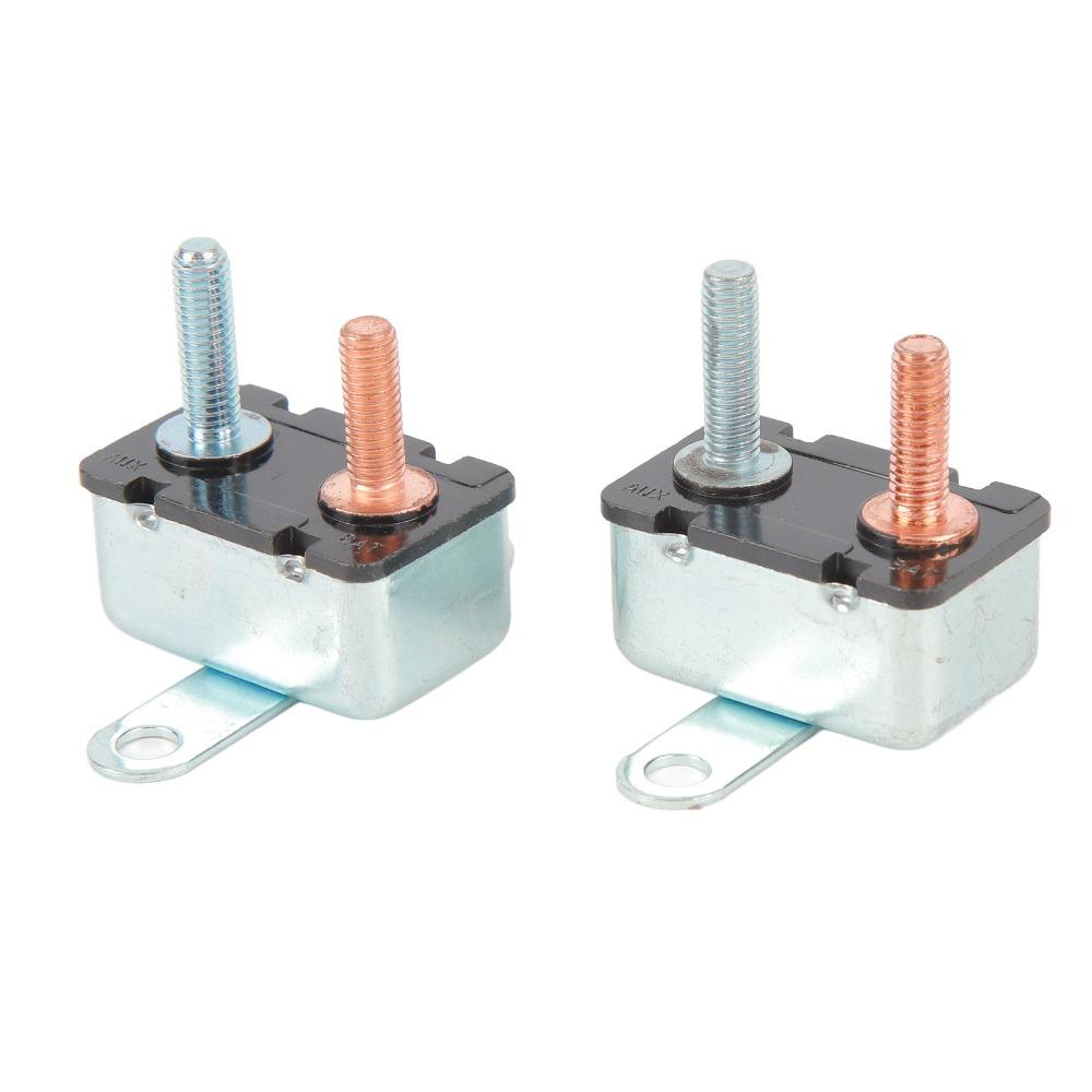 2Pcs 12V/24V Automatic Reset Circuit Breaker 20A Universal 12V/ 24V Circuit Breaker Auto Reset Circuit Breaker Wide Application