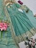 Damen Bollywood Partykleidung Fandy Seidenkleid Hose Dupatta Set Indisches Designer Anarkali Salwar Anzug