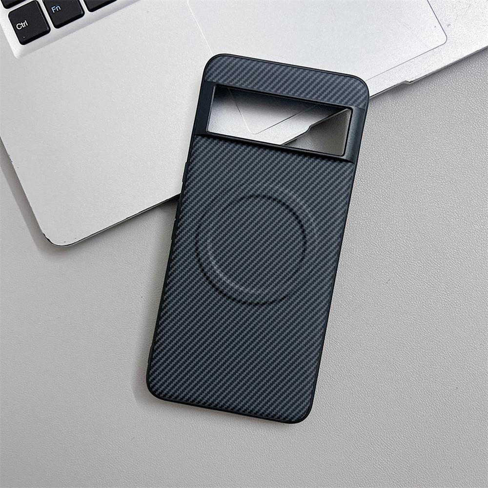 

Stylish Carbon Fibre Pattern PC Phone Cases For Google Pixel 10 9 8 7 6 A Pro XL Magnetic Wireless Charge Plain Protective Cover Google Pixel 10 Pro XL чорний