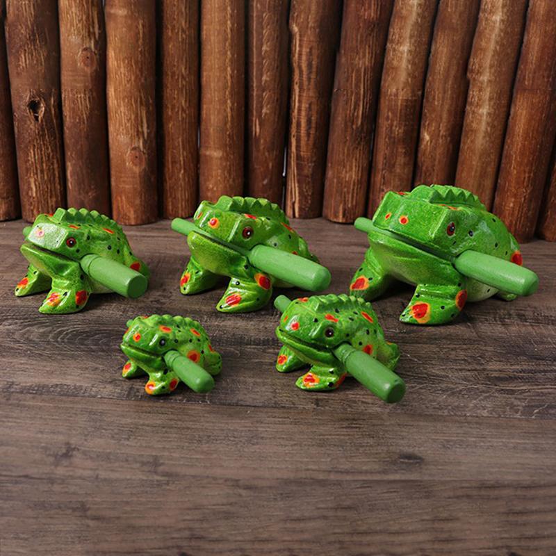 1Pc Colored Thailand Frog Wood Hand-Carved Ornament Toad Creative Vocal Toy Solid Wood Toad Craft Musical Instrument Home Office