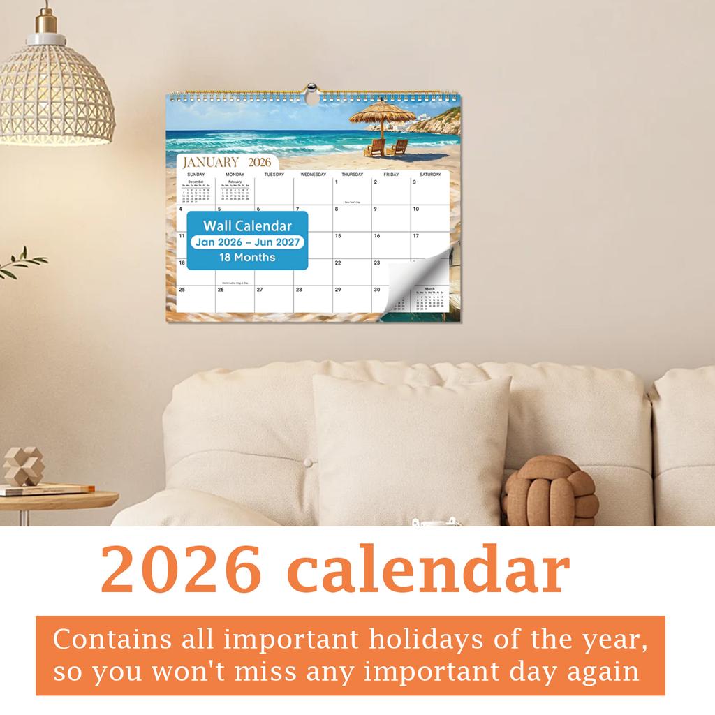 Wandkalender 2026 - Stilvoller Jahresplaner mit großen Feldern, Perfekt für Zuhause, Schule, Einfache Planung & Zielverfolgung