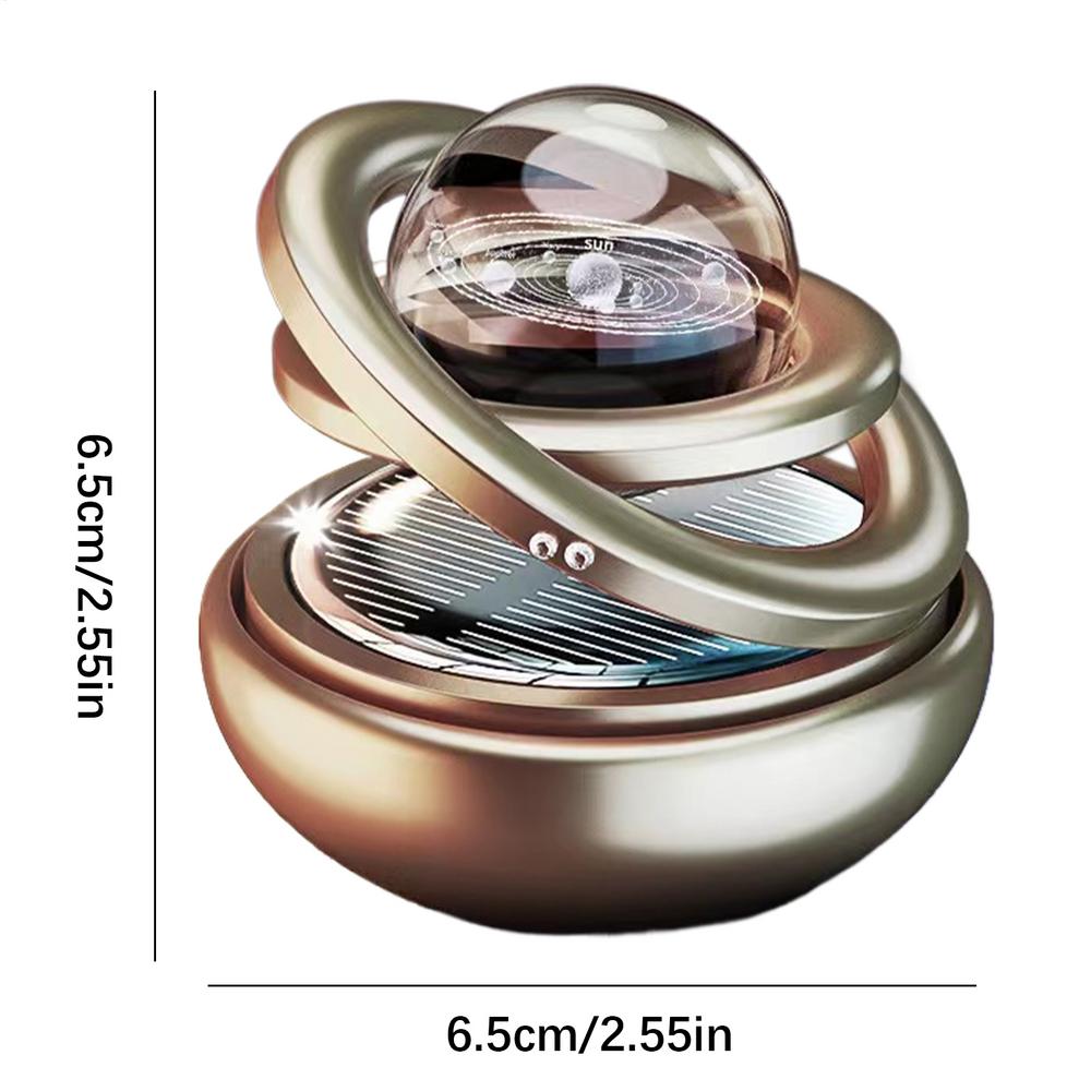 Osmanthus Car Air Freshener Solar Energy Air Purifier Double-Ring Suspended Crystal Ball Aromatherapy Perfume Diffuser Ornaments