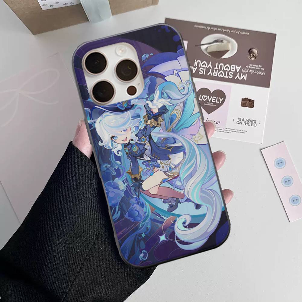 Genshin Impact Furina Phone Case For iPhone 17 16 15 14 Plus 11 12 13 Pro Max Shockproof Protection Soft Back Cover