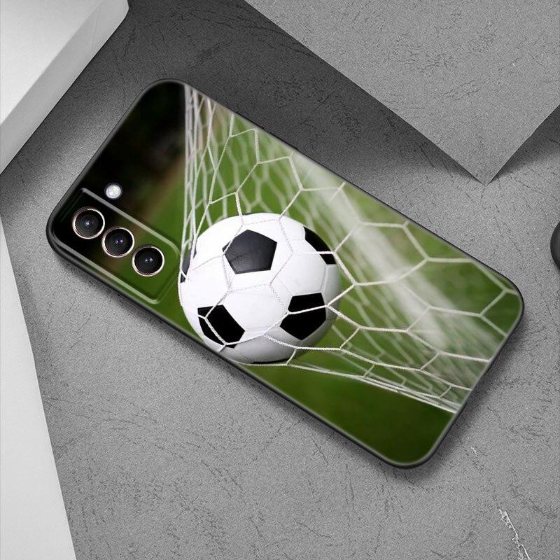 Football Field Phone Case For Samsung Galaxy S22 Pro S21 S20 Ultra FE S10 Lite 5G S10E S9 S8 Plus Soft TPU Black Cover