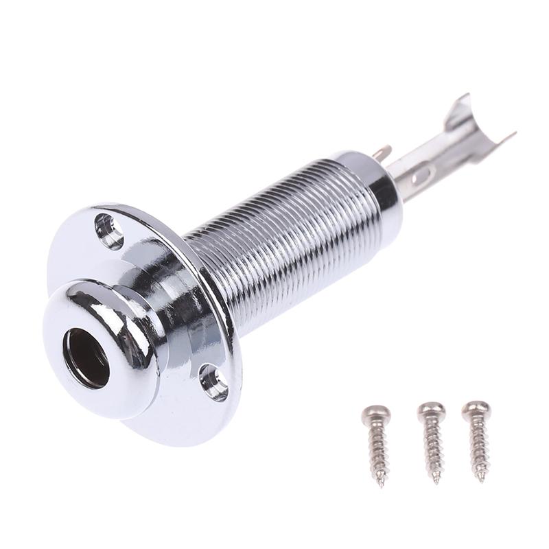 Acoustic Electric Guitar Stereo End Pin Jacks Socket Plug 6.35Mm 1/4Inch Hole Pickup Stereo Output Jack Plug Socket Guitar Parts