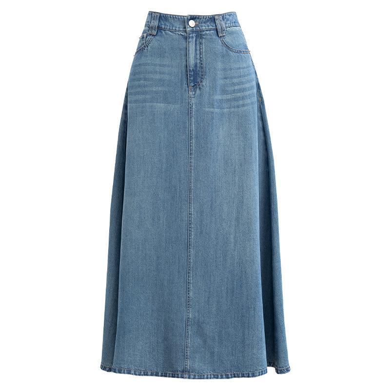 Xin Ge Old Money Denim Vest & Skirt Set: Tie Waist, Lapel Sleeveless Top, Versatile for Commuting S