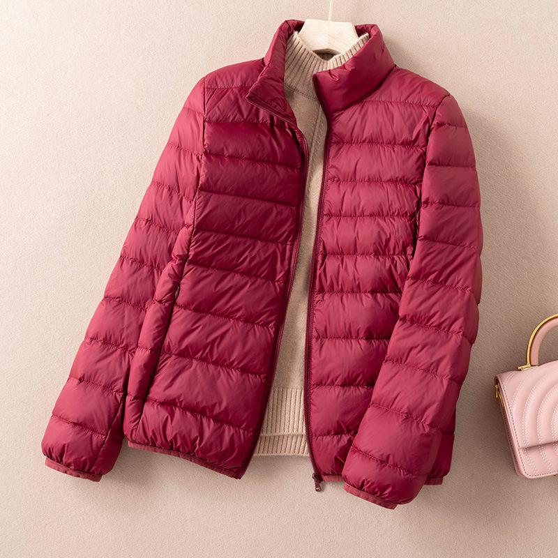 Light Down Jacket Women's New Autumn and Winter Down Duck Down Jacket Japanese and Korean Stand-up Collar Women's Down Jacket