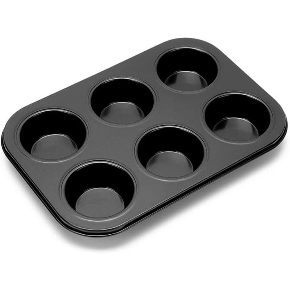 6 or12 Cups Nonstick Muffin and Cupcake Pan, Brownie Cake Pan, Carbon Steel bakeware for Oven Baking Gray