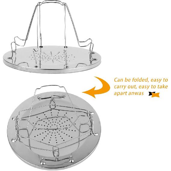 Camping Toaster for Gas Stove – 4-Slice Stainless Steel Stovetop Bread Toast Rack for Outdoor Cooking, Hiking, BBQ, and Picnics – Compact and