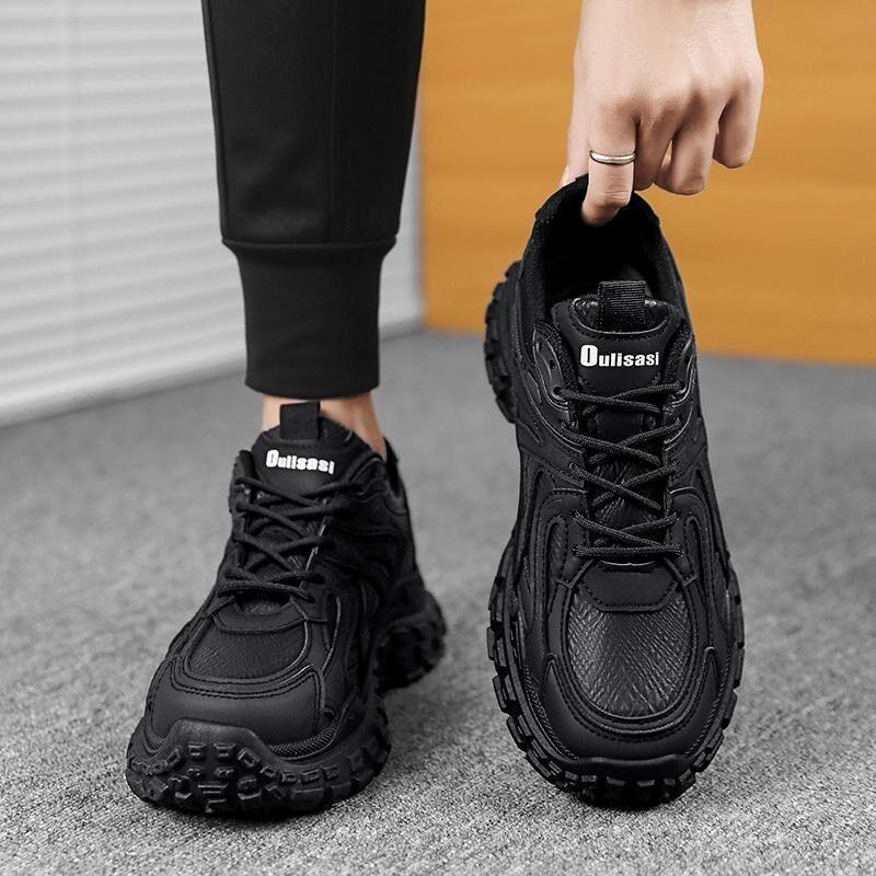 Trendy Men's Shoes Summer New Mesh Breathable Running Sports Shoes Outdoor Basketball Shoes Anti Slip Shock-absorbing Dad Shoes