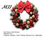 Reusable Holiday Wall Decor Christmas Wreath Decal, Door Sticker with Red Bow, Baubles & Pinecones, Self Adhesive Pine Cones Removable Art for