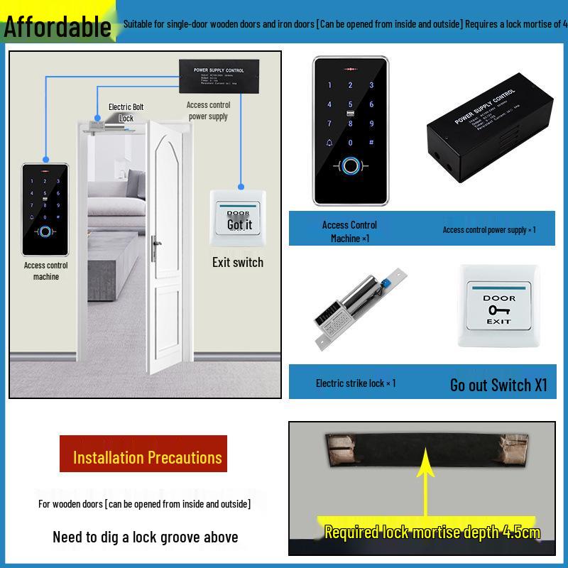 All-in-One Waterproof Fingerprint Access Control System with Password and Card Swipe