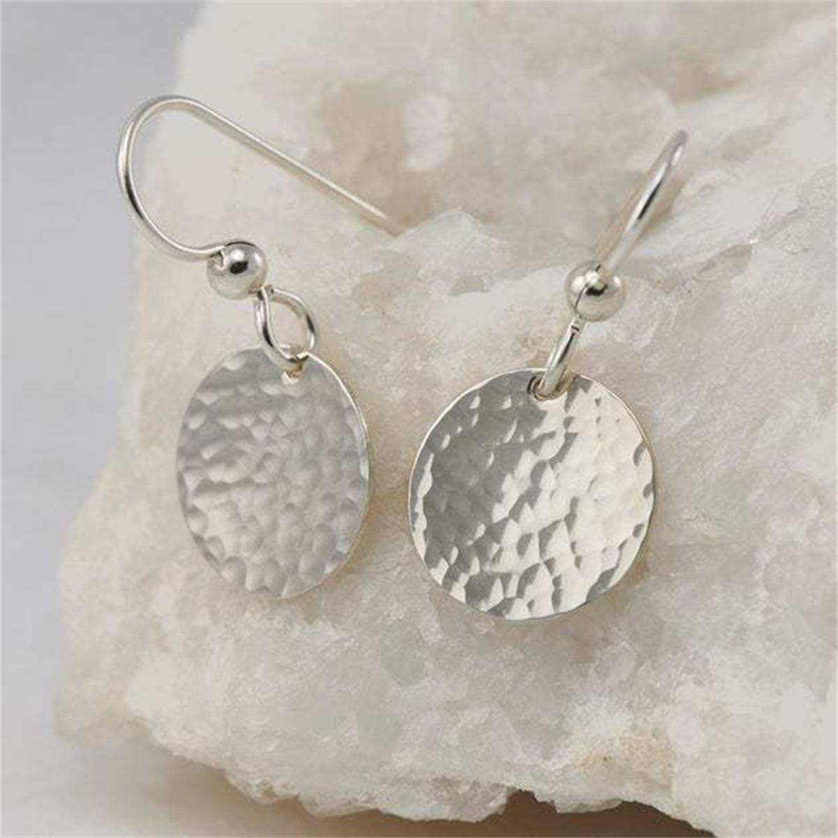 Simple and Fashionable Raised Small Round Earrings for Women. Elegant and Simple Geometric Round Earrings. 1 pair