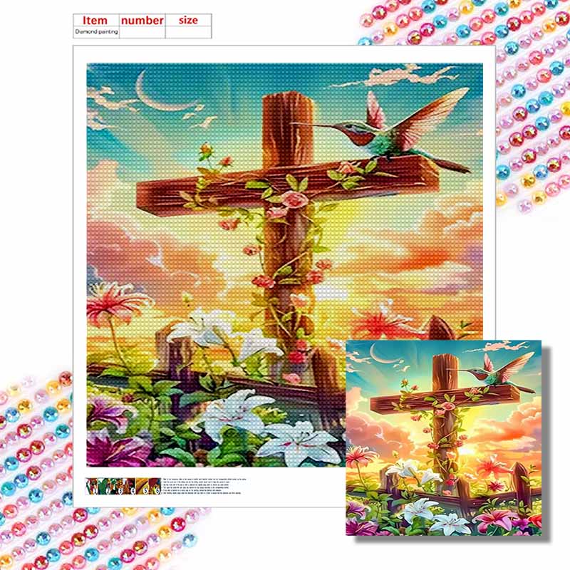 New Arrival 5D DIY Full Circle Diamond Painting "Cross" Embroidery Cross Stitch Home Decor Gift