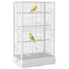 Bird Cage Aviary with Doors Perches Cage for Canaries Parakeets Parrots 61 X 36.5 X 98 Cm White