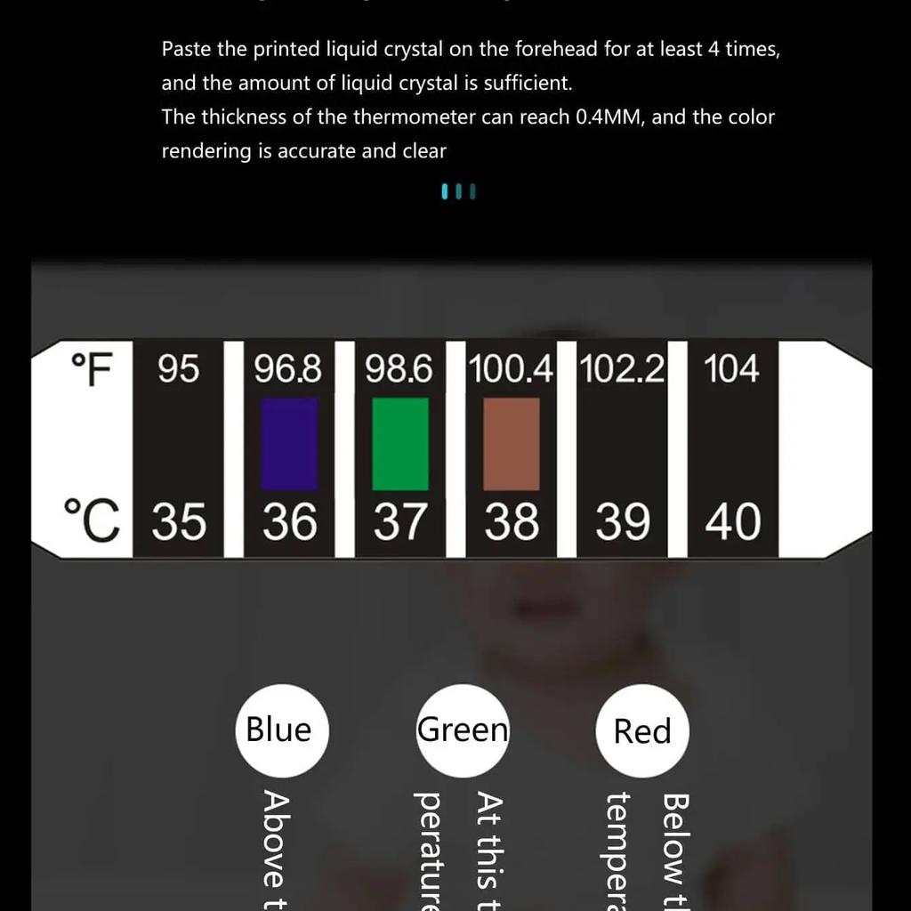 5 stk - Temperaturmålingsplaster for barn, babyens pannefargeendrende LCD-temperaturplaster