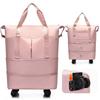 Expandable Rolling Duffle Bag with Wheels Foldable Travel Luggage Bag for Women and Men