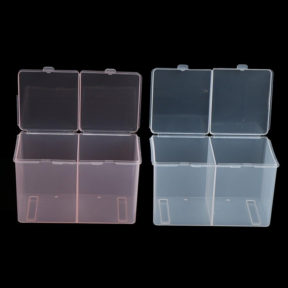 Double Girds Cotton Pad Storage Box Makeup Container Multifunctional Jewelry Nail Tool Empty Case