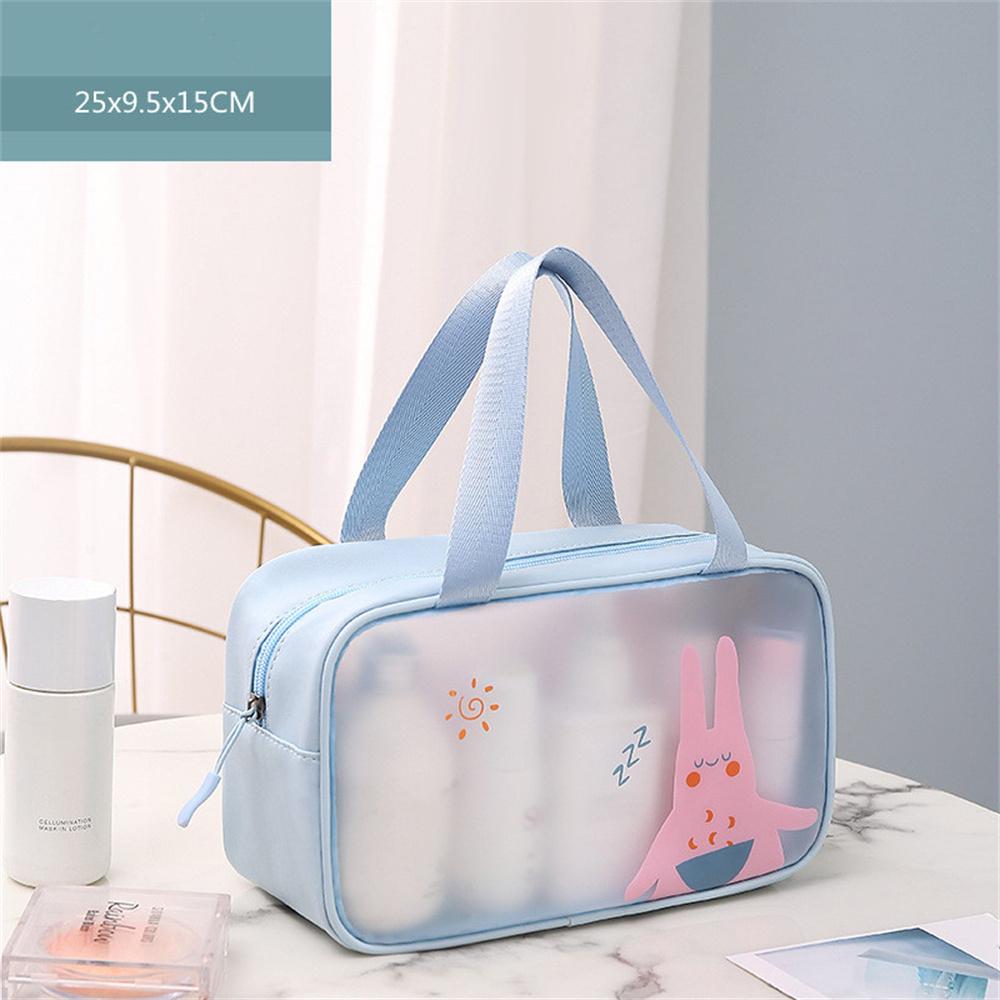 PU Make Up Bags PVC Cartoon Transparent PVC Cosmetic Bag Female Handbag Travel-friendly For Travel Essentials Daily Storage