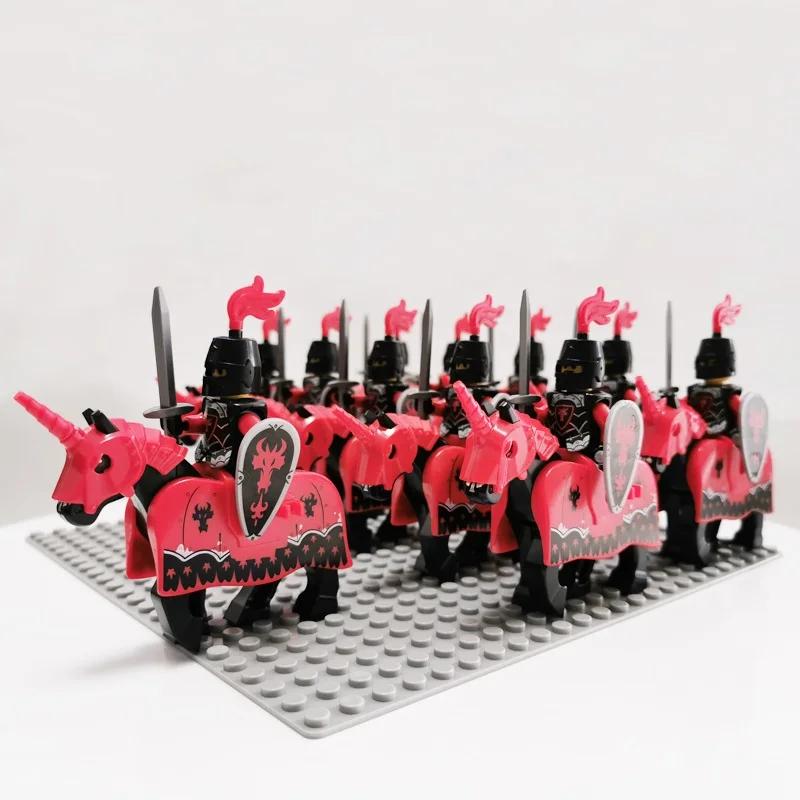 Medieval Roman Dynasty Commander Golden Warrior Spartan Solider Hawk Princess King Dragon Knight War Horse Figure Block Kids  Children Toy