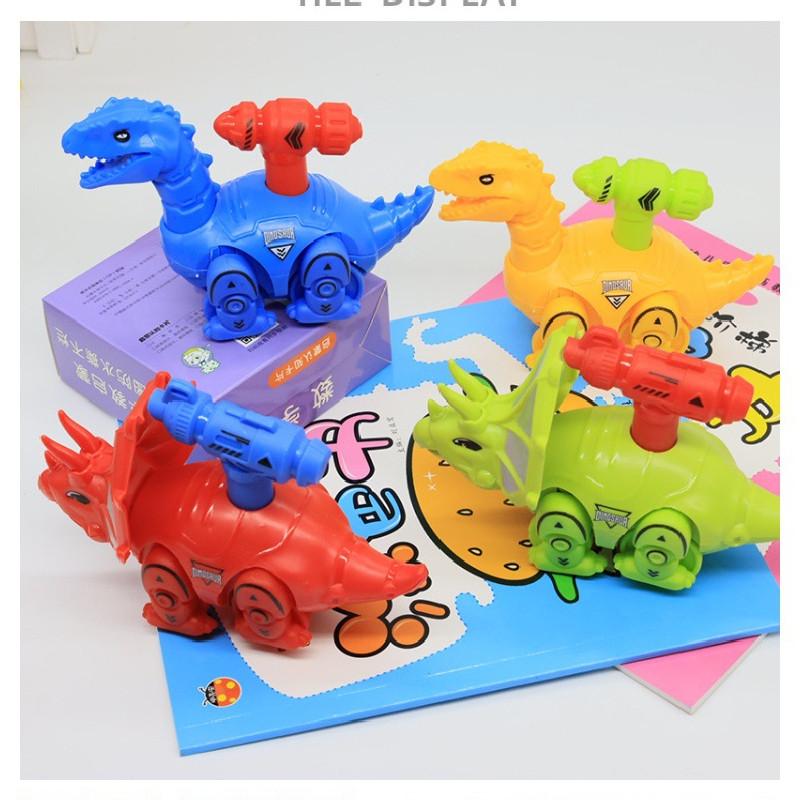 Press Red Dinosaur Pressing Inertia Sliding Children Toy Car For Toddler Play