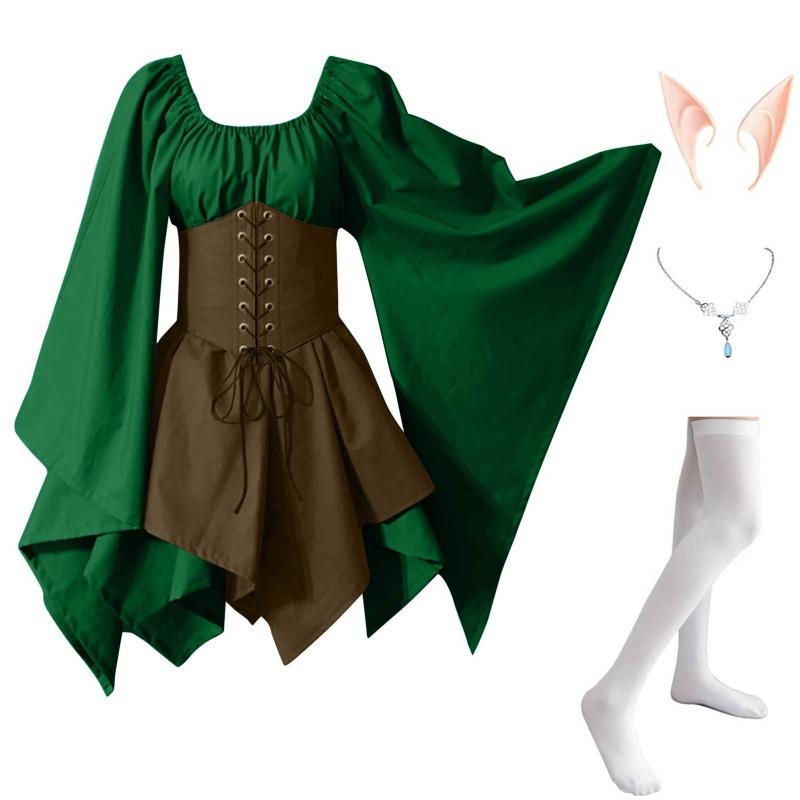 New long-sleeved women's Renaissance medieval dress