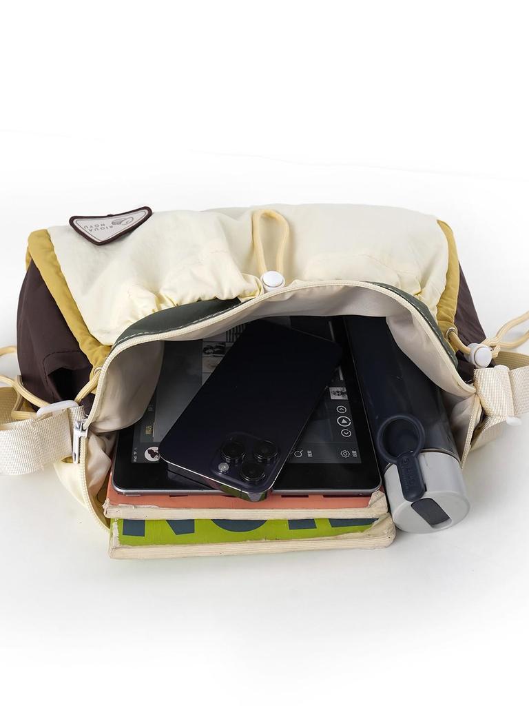 Unisex Color Block Outdoor Crossbody Backpack for Hiking and Mountaineering